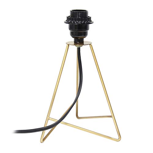 Simple Designs LT2066-GDW 13.5" Down to The Wire Metal Table Lamp with Fabric Shade, Gold with White Shade - Image 4