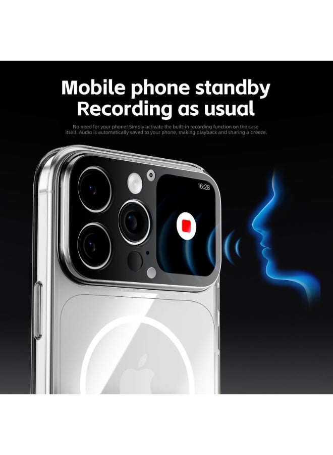 حافظة ذكية بشاشة HD مقاس 1.85 بوصة لجهاز iPhone 16 Pro Max - كفر حماية كامل 360 درجة بمستوى عسكري مقاوم للصدمات ومتوافق مع MagSafe - Image 3