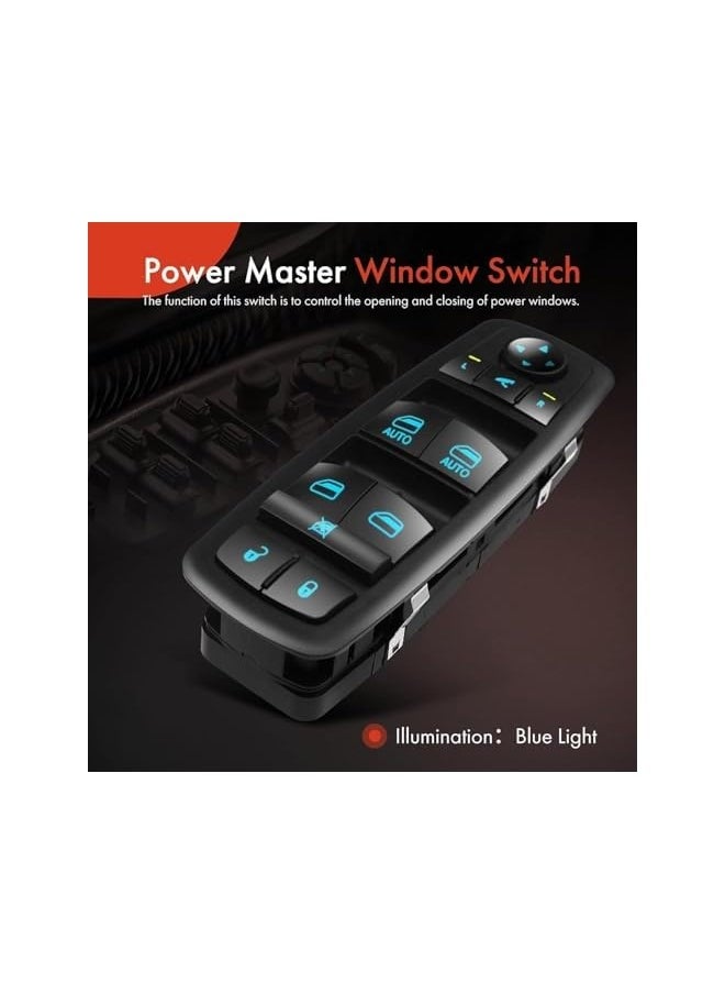 Starwell - Power Window Switch, Window Lift Switch, Driver Side Power Window Switch, Master Power Window Switch Compatible with Jeep Grand Cherokee 2011 2012 2013 Sport Utility, Replace 68030826AB - Image 1