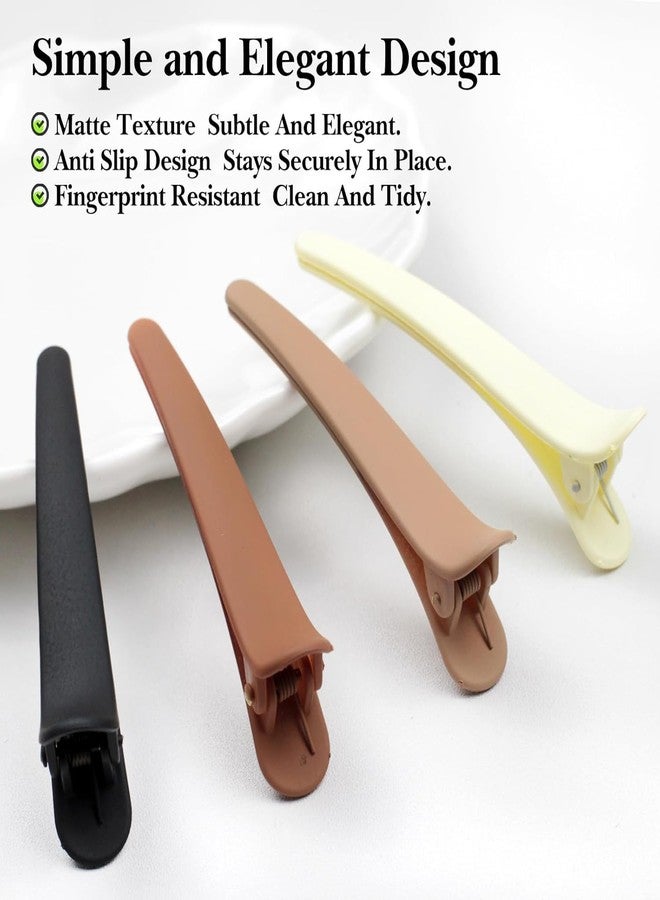 VORSET 4 Pcs Plain Alligator Plastic Metal Hair Clips With cotton rubber band | Crocodile Clips Styling Sectioning Hair Duck Teeth Hair pins Clips Barrettes | Craft DIY Accessories for Girls and Women - Image 5