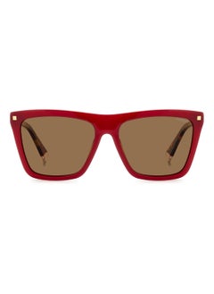 Polaroid Women's Polarized Rectangular Shape Acetate Sunglasses PLD 4164/S/X GOLD 45 - Lens Size: 44.6 Mm - Burgundy  - Image 3