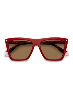Polaroid Women's Polarized Rectangular Shape Acetate Sunglasses PLD 4164/S/X GOLD 45 - Lens Size: 44.6 Mm - Burgundy  - Image 4