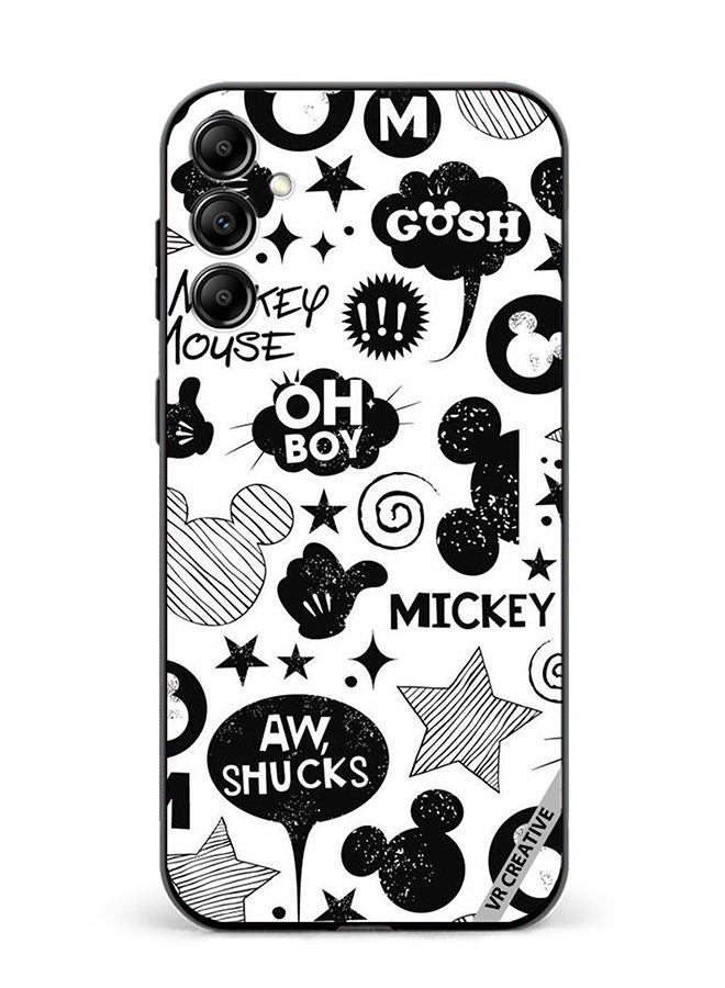 VR CREATIVE Protective Case Cover For Samsung Galaxy A34 Monochrome Mickey Pat Design Multicolour - Image 1