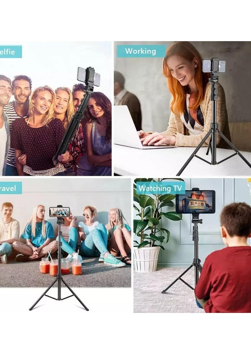 Jmary - Jmary MT36 Selfie Stick Phone Tripod 67" Extendable Travel Tripod Stand with Phone Clip 1.7 meter Tripod for Video Shooting vlog - Image 1