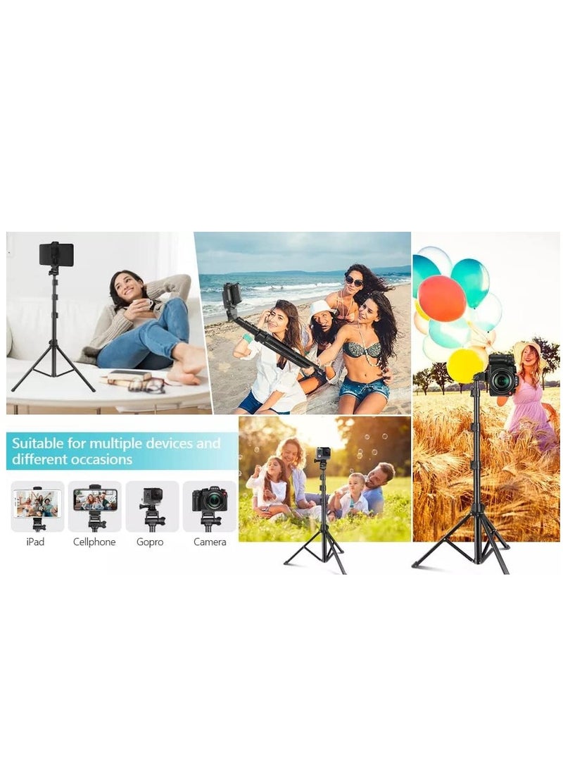 Jmary - Jmary MT36 Selfie Stick Phone Tripod 67" Extendable Travel Tripod Stand with Phone Clip 1.7 meter Tripod for Video Shooting vlog - Image 1