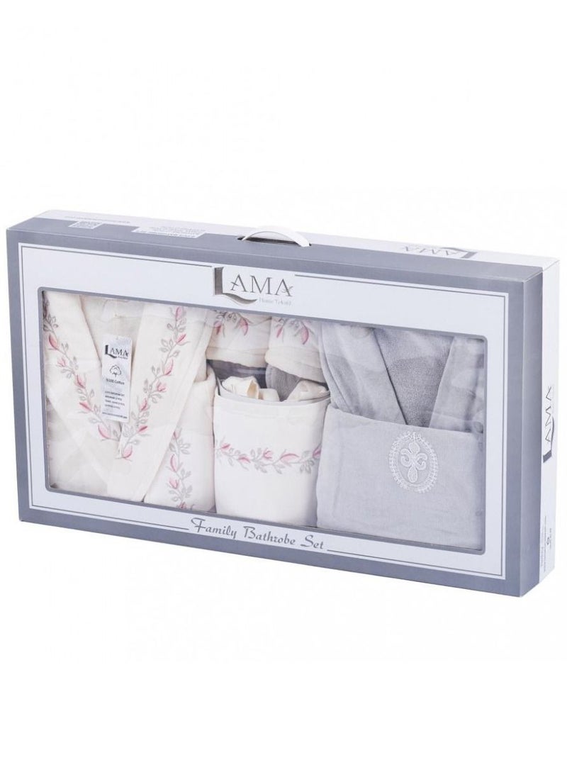 LAMA Home Tekstil Set Bath Robe Grey Lisbon Cables  - Image 2