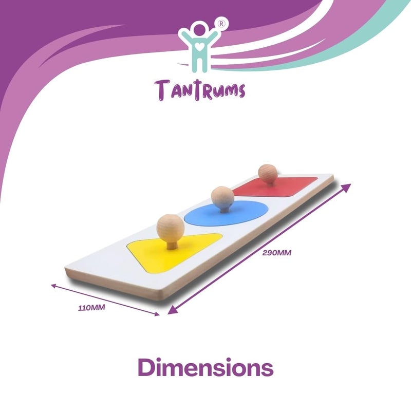 Tantrums Multicolor Educational Geometry Shapes Board with Square, Circle, and Triangle Puzzle for Early Childhood Learning - Image 3