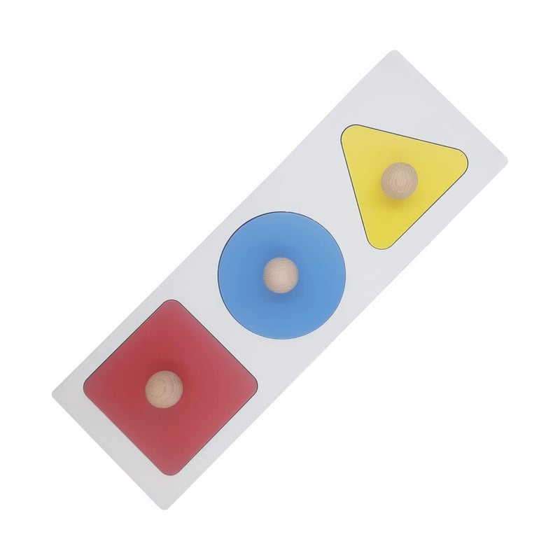 Tantrums Multicolor Educational Geometry Shapes Board with Square, Circle, and Triangle Puzzle for Early Childhood Learning - Image 1