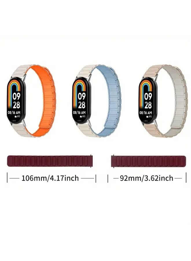 Xiaomi Mi Band 8 9 Magnetic Strap Starlight Orange Quick Release Breathable Unisex - Image 5