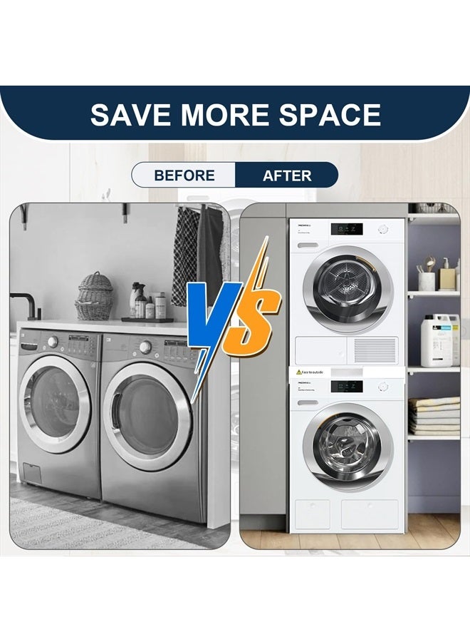 HHXRISE Washer Dryer Stacking Kit, Universal 24/25/ 26/27/ 28/29 Inch Washer and Dryer Stackable, Adjustable Stacking Kit for Washing Machine and Dryer, Connecting Frame with Ratchet Strap - Image 3