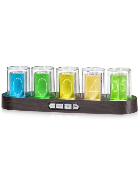 Nixie Tube Clock, 12/24H Display Tube Clock Glow Retro Cool, Creative Retro Digital Variable Color, Exquisite Desktop Decoration Gift Idea No Assembly Required