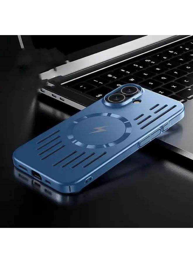 غطاء هاتف من نوع العدسة المغناطيسية الفضية لجهاز iPhone 17 Pro Max، تصميم مجوف لتبديد الحرارة، بسيط وأنيق - Image 5