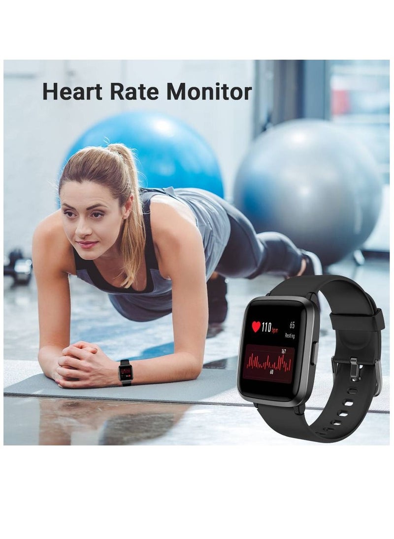 miYou Blood Pressure Heart Rate Monitor 9 Modes IPS Waterproof Smart Watch For Men Woman Black  - Image 4