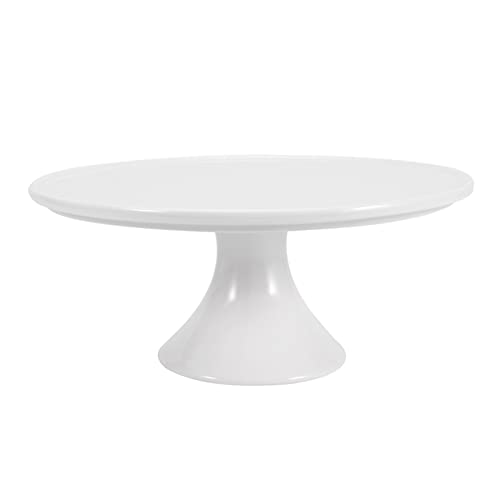 Restynic 9-Inch Round White Porcelain Cake Stand - Show Off Your Desserts, Celebrate in Style, Perfect for Holiday Gatherings, Weddings & Parties - Image 1