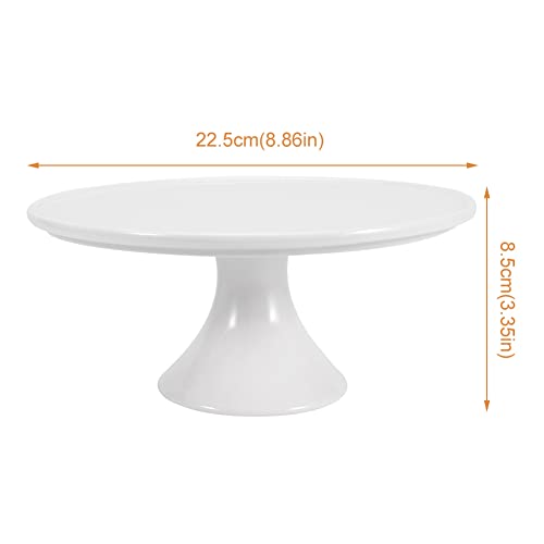 Restynic 9-Inch Round White Porcelain Cake Stand - Show Off Your Desserts, Celebrate in Style, Perfect for Holiday Gatherings, Weddings & Parties - Image 2