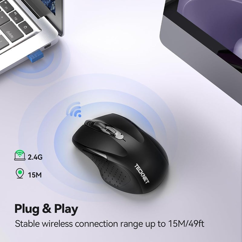 TECKNET Wireless Mouse for Laptop, Silent Mouse Quiet Click, Computer Mice Wireless, 6 Adjustable 4000 DPI Computer Mice - Image 4