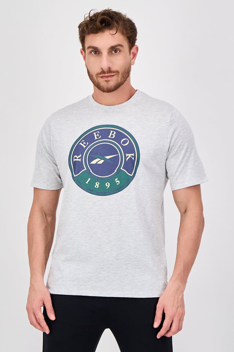 Reebok Men Sportswear Fit Short Sleeve Outdoor T-Shirt, Grey - Image 1