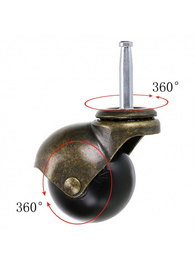 Skelang 2 Inch Ball Caster Stem Caster Wheel with Sockets, Vintage Antique Swivel Caster for Furniture, Sofa, Wood Chair, Cabinet,Pack of 4 - Image 2