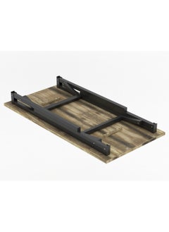 RIGID Steel Folding Table with Wooden Top Black 71x100x50cm  - Image 5