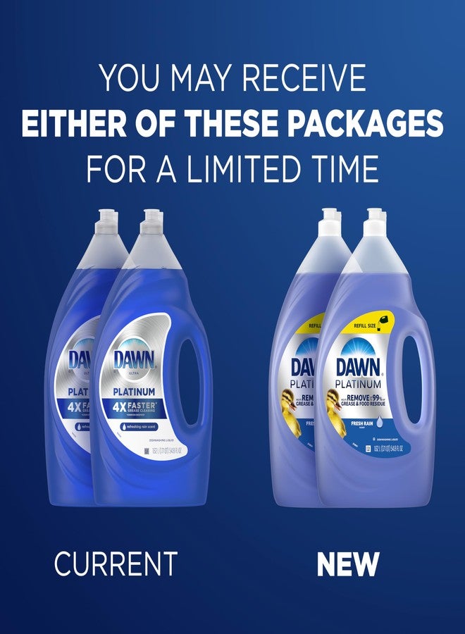 Dawn Platinum Dish Soap Liquid, Dishwashing Liquid, Grease Removal, Fresh Rain, 2x54.8oz Bundle - Image 2