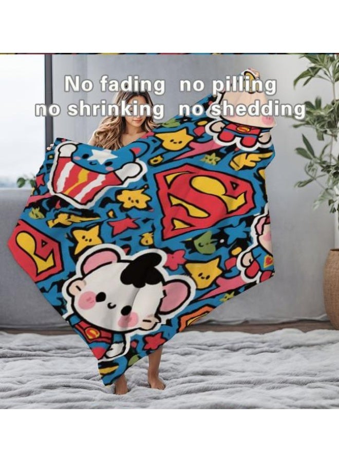 عام بطانية رقيقة من الفانيلا الكرتونية للأطفال والرضع (دافئة ومريحة، ومناسبة للنوم والألعاب) 70 سم * 100 سم - Image 2