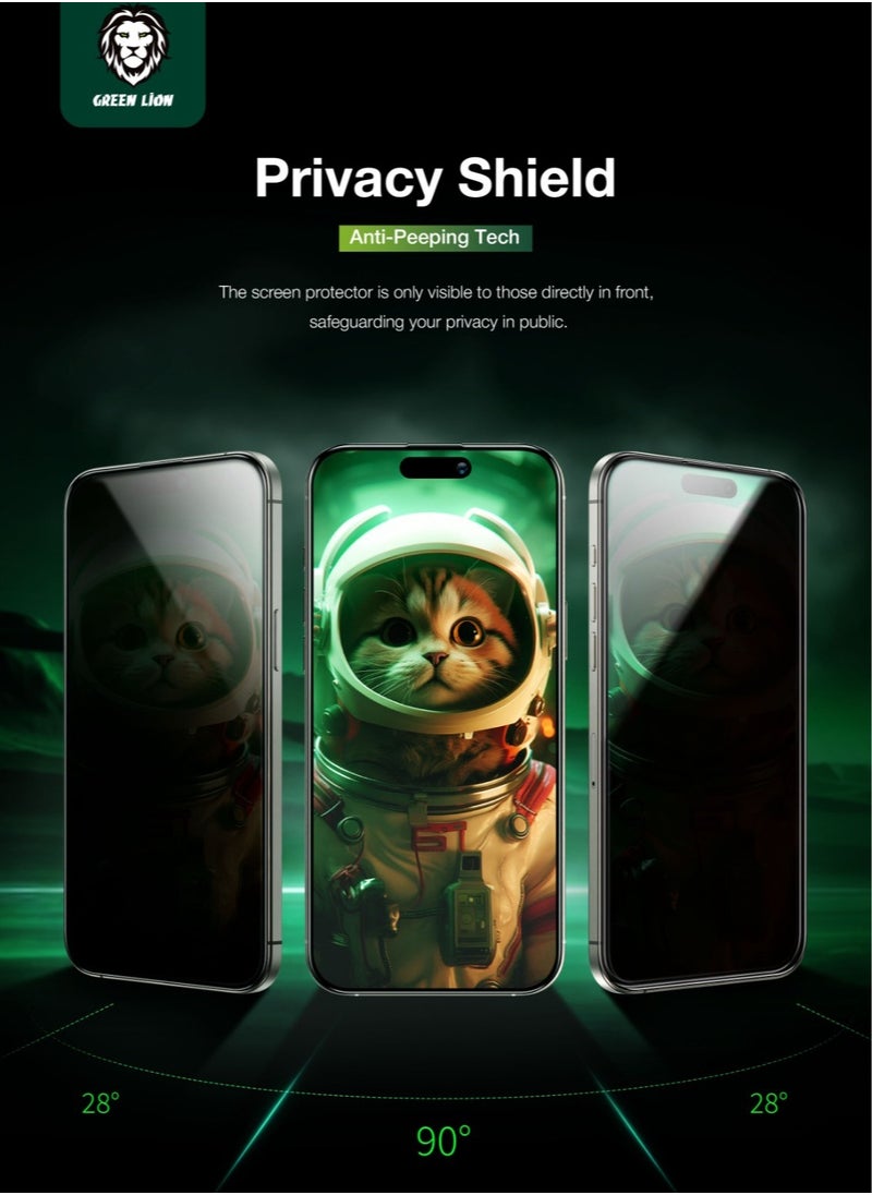 iPhone 16 Screen Protector Picasso 3D Privacy Glass with Alignment Tray / Anti-Scratch / Anti-Peeping / Anti Fingerprint / Bubble Free / Crystal Clear / Highly Responsive - Black Edge/Privacy