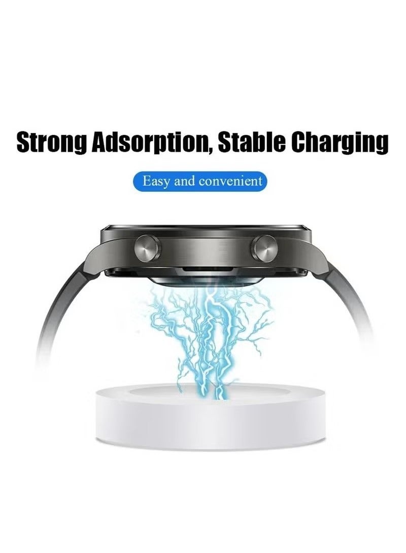 Portable Smart Watch Charger Dock For Huawei Watch GT5 GT4 GT3 GT2 GT5 Pro GT4 Pro GT3 Pro GT2 Pro, USB Magnetic Dock Fast Charger White  - Image 3