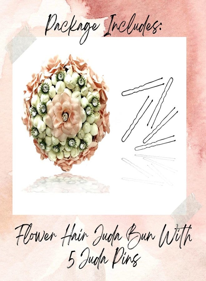 Hair Flare Artificial Butterfly Style Designed with Stoness and Pearls Bridal Hair Claw/Hairpin/Hair Bun Accessories for Women and Girls - 2457, Peach - Image 5