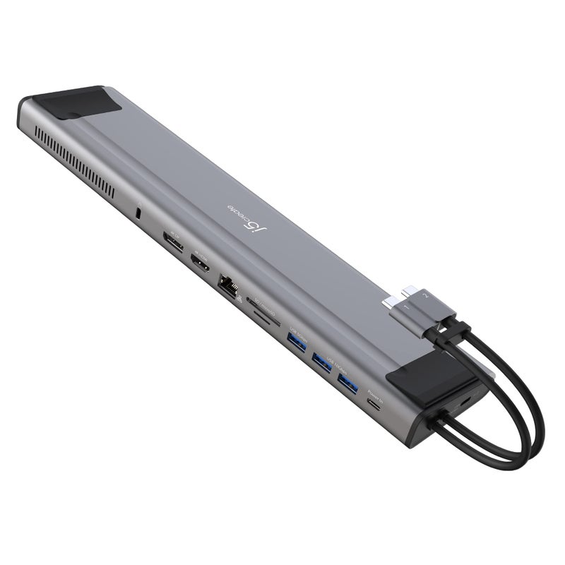 j5create USB C Dual 4K 60Hz Display Docking Station 12in1 Builtin M2 SSD Slot HDMI DisplayPort 10Gbps USBA Card Reader PD 100W Ethernet for 2021 MacBook Pro JCD552 - Image 2
