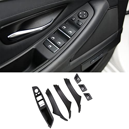CHUANGHUI Car Door Handle Cover for BMW 5 Series F10 2011-2016 Interior Door Handles Replace Trim Cover 520i 528i 530i 535d 535i 550i (Black) - Image 1