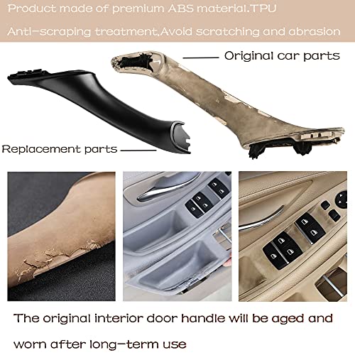 CHUANGHUI Car Door Handle Cover for BMW 5 Series F10 2011-2016 Interior Door Handles Replace Trim Cover 520i 528i 530i 535d 535i 550i (Black) - Image 2