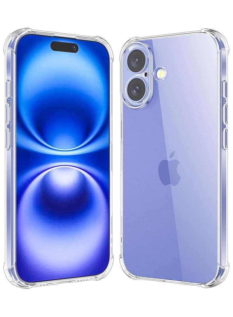 جراب شفاف لهاتف iPhone 16 Plus، غطاء خلفي شفاف ناعم ومرن من مادة TPU مقاوم للصدمات مصمم لهاتف iPhone 16 Plus - Image 1