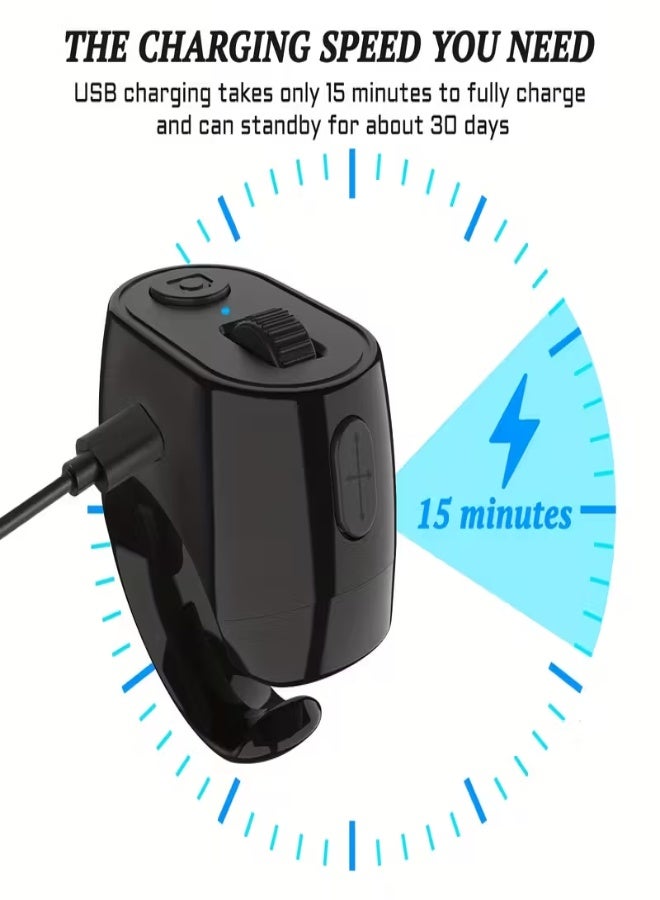 Multi-Function Wireless Ring Remote Control for Mobile Phones – Long Battery Life, One-Click Page Turning, Camera & eBook Control, Portable Smart Finger Ring - Black - Image 4