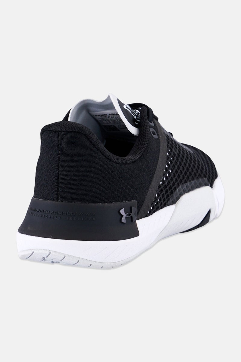 UNDER ARMOUR أحذية تدريب نسائية ثلاثية القاعدة رين 4 مزودة بأربطة، سوداء - Image 3