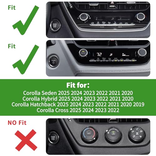 Polodunn for 2020-2025 2026 Toyota Corolla & 2022-2025 2026 Corolla Cross Accessories, 4pcs Aluminum Alloy Knob Cover Trim Set - Rearview Mirror Switch, AC & Push Start (Blue) - Image 2