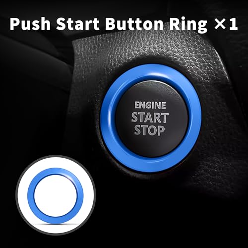 Polodunn for 2020-2025 2026 Toyota Corolla & 2022-2025 2026 Corolla Cross Accessories, 4pcs Aluminum Alloy Knob Cover Trim Set - Rearview Mirror Switch, AC & Push Start (Blue) - Image 5