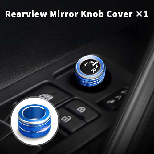 Polodunn for 2020-2025 2026 Toyota Corolla & 2022-2025 2026 Corolla Cross Accessories, 4pcs Aluminum Alloy Knob Cover Trim Set - Rearview Mirror Switch, AC & Push Start (Blue) - Image 3