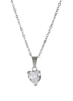 Just Peachy Just Peachy Women’s Silver-Toned Heart Shaped Pendant with Chain – Elegant and Stylish Design – High-Quality Silver Finish – Adjustable Length – Perfect for Everyday Wear or Special Occasions  - Image 1