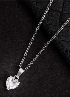 Just Peachy Just Peachy Women’s Silver-Toned Heart Shaped Pendant with Chain – Elegant and Stylish Design – High-Quality Silver Finish – Adjustable Length – Perfect for Everyday Wear or Special Occasions  - Image 3