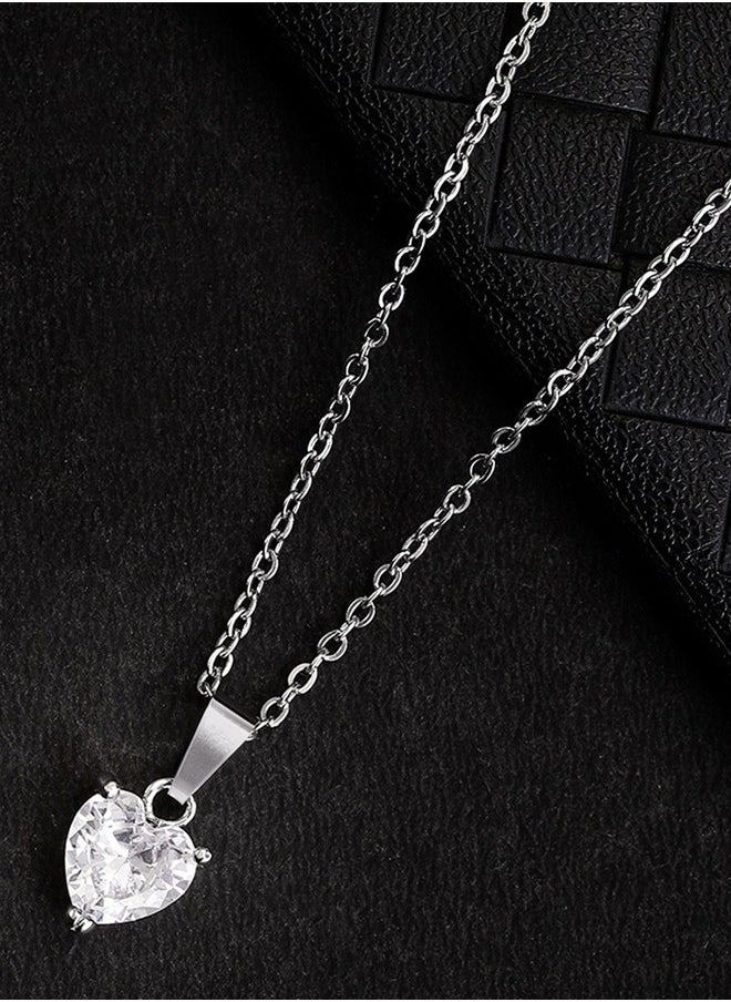 Just Peachy Just Peachy Women’s Silver-Toned Heart Shaped Pendant with Chain – Elegant and Stylish Design – High-Quality Silver Finish – Adjustable Length – Perfect for Everyday Wear or Special Occasions  - Image 3