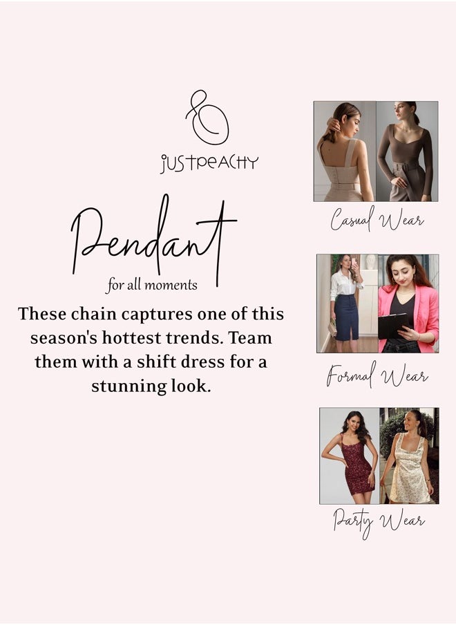 Just Peachy Just Peachy Women’s Silver-Toned Heart Shaped Pendant with Chain – Elegant and Stylish Design – High-Quality Silver Finish – Adjustable Length – Perfect for Everyday Wear or Special Occasions  - Image 5