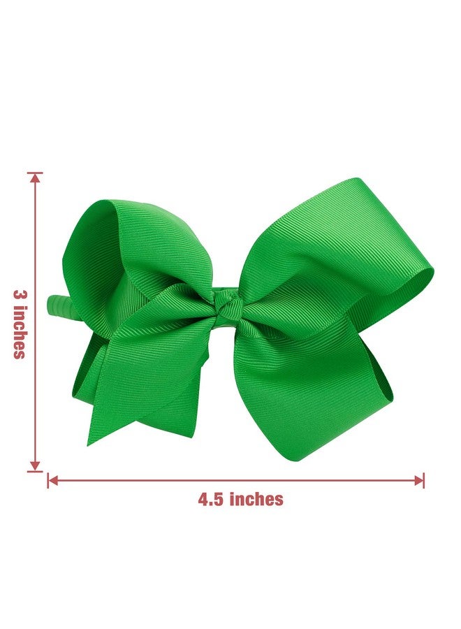 MEEDEE Emerald Green Big Bow Headband for Girls Grosgrain Ribbon Hair Hoop Headband for Toddlers Kids Party Decoration Cosplay Costume Headwear Makeup Handmade Hair Band - Image 4