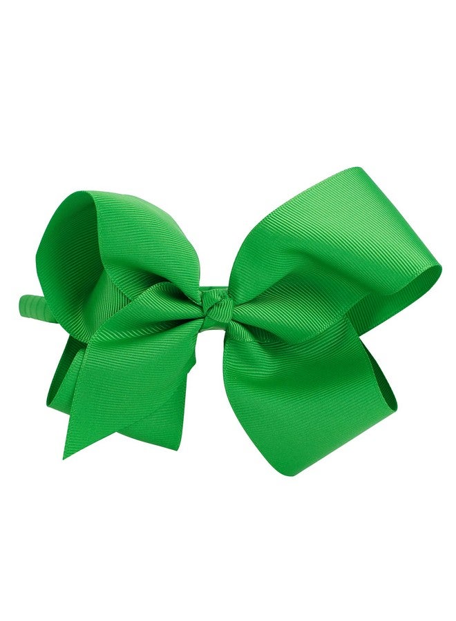 MEEDEE Emerald Green Big Bow Headband for Girls Grosgrain Ribbon Hair Hoop Headband for Toddlers Kids Party Decoration Cosplay Costume Headwear Makeup Handmade Hair Band - Image 2