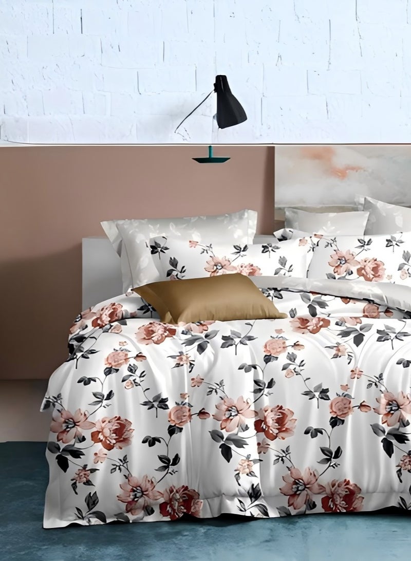 Duoduo home طقم غطاء لحاف ، حجم ملكي ، 6 قطع مع غطاء لحاف 220*240 سم وشيت ملائم و 4 أغطية وسائد