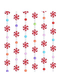 obmwang obmwang 10 Feet Christmas Candy Garland Red and White Peppermint Candy Beaded Garland Christmas Tree Candy Garland Hanging Ornaments for Xmas Party Supplies Holiday Favors  - Image 1