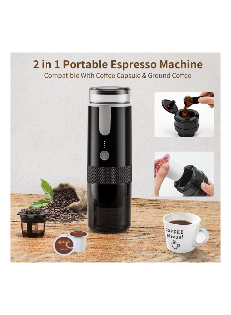 SYOSI Portable Electronic Coffee Maker, Rechargeable Espresso Machine, Mini Car Coffee Make Using Ground Coffee & Espresso Pods for Travel Camping Office Home - Image 3