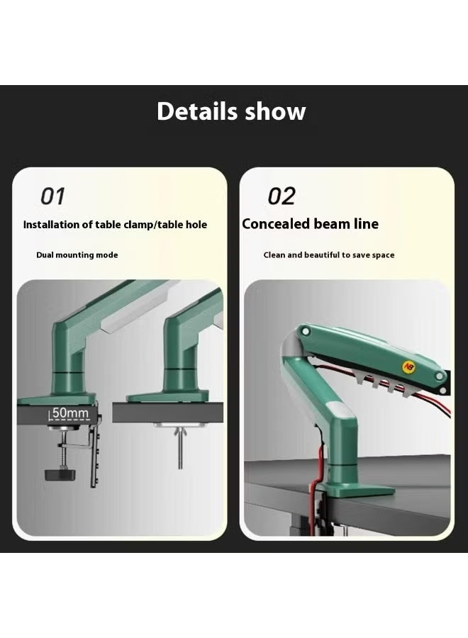 NB F80 Series Monitor Stand - Adjustable Desktop Mount, Fits 17-30 inch Monitors (up to 19.8 lbs), Tilt and Swivel - Green - Image 5