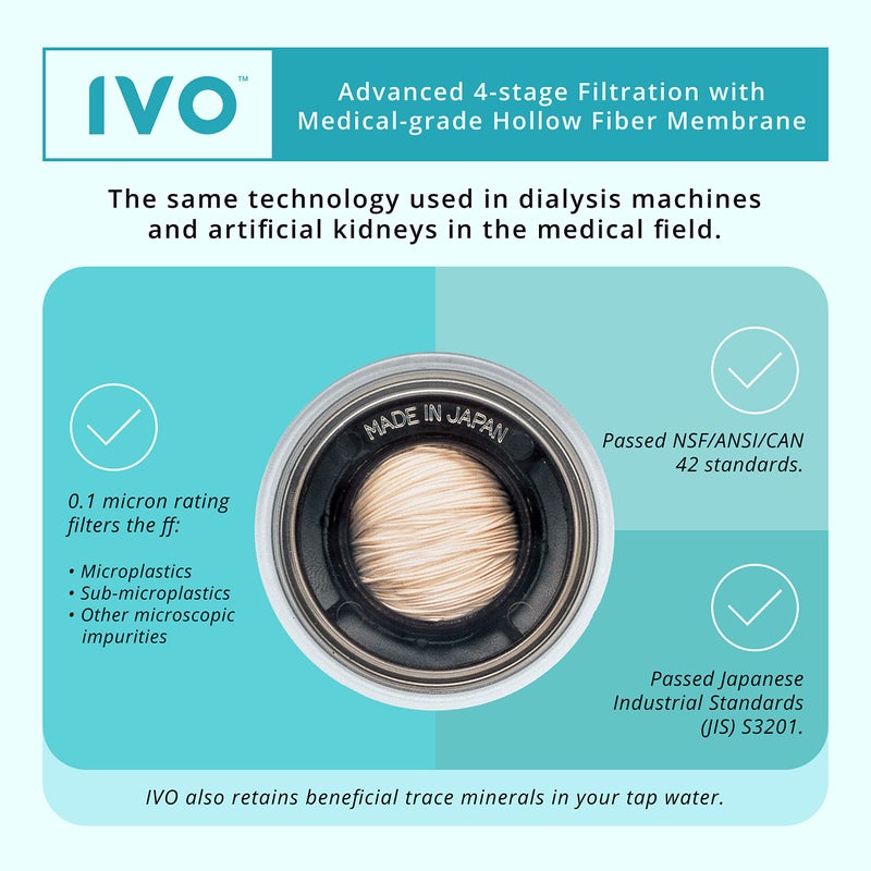 IVO Water Filter for Sink Faucet â€“ 4-Stages with Microfiltration Technology â€“ Removes Chlorine, Rust, Sediments and Microscopic Contaminants â€“ Retains Healthy Minerals - Image 2