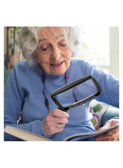KASTWAVE Rectangular Handheld Magnifying Glass with Light, Foldable 2X Magnifying Glass with 5 LED Lights, 2 Dimming Modes Ideal for Seniors Reading Prints, Book, Low Vision, Read at Night  - Image 3