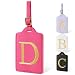 Iqimott Initial Letter Luggage Tags for Suitcases Embroidered Monogrammed Suitcase Luggage Identifier Name Tag PU Leather TSA Approved Luggage Tags Bag Tags for Men Women Kids Luggage HandbagsRosered D - Image 2